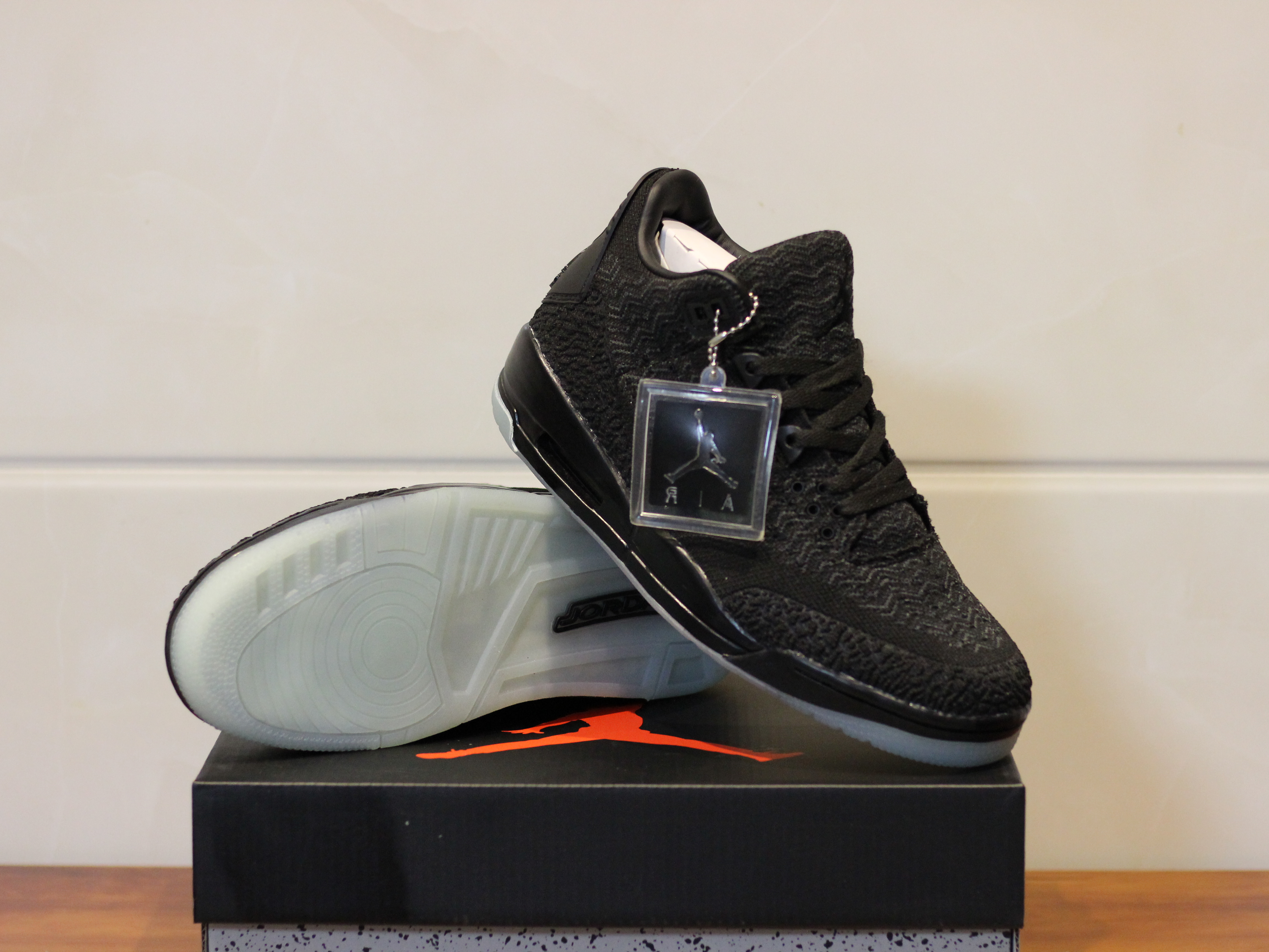 Men Air Jordan 3 Knit Black Shoes